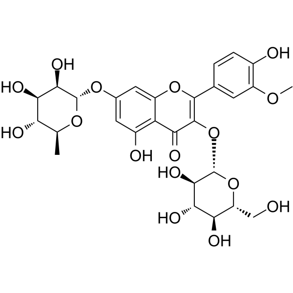 Isorhamnetin 3-glucoside-7-rhamnoside Chemical Structure Isorhamnetin 3-glucoside-7-rhamnoside (Synonyms: Luteoside)