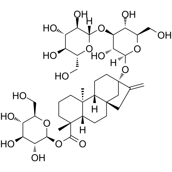 Rebaudioside G Chemical Structure Rebaudioside G (Synonyms: 甜菊糖G苷)