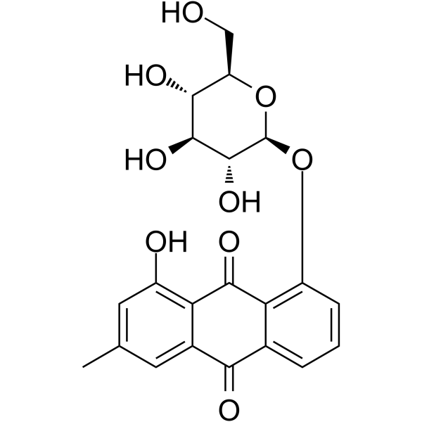 Chrysophanol 8-O-glucoside Chemical Structure Chrysophanol 8-O-glucoside (Synonyms: 大黄酚-8-O-葡萄糖苷)
