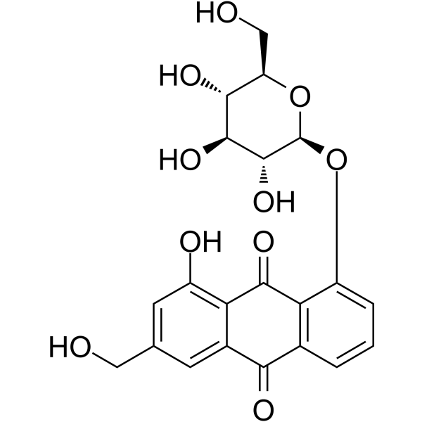 Aloe-emodin-8-O-β-D-glucopyranoside                                          (Synonyms: 芦荟大黄素-8-O-β-D-葡萄糖苷)