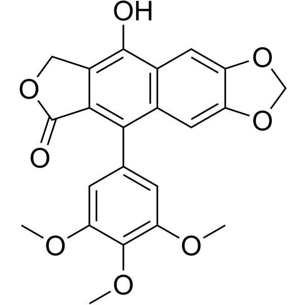 Tetradehydropodophyllotoxin Chemical Structure Tetradehydropodophyllotoxin (Synonyms: Dehydropodophyllotoxin)
