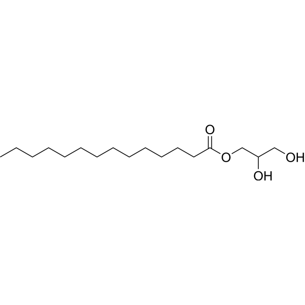 1-Monomyristin Chemical Structure 1-Monomyristin (Synonyms: 1-肉豆蔻酸单甘油酯)