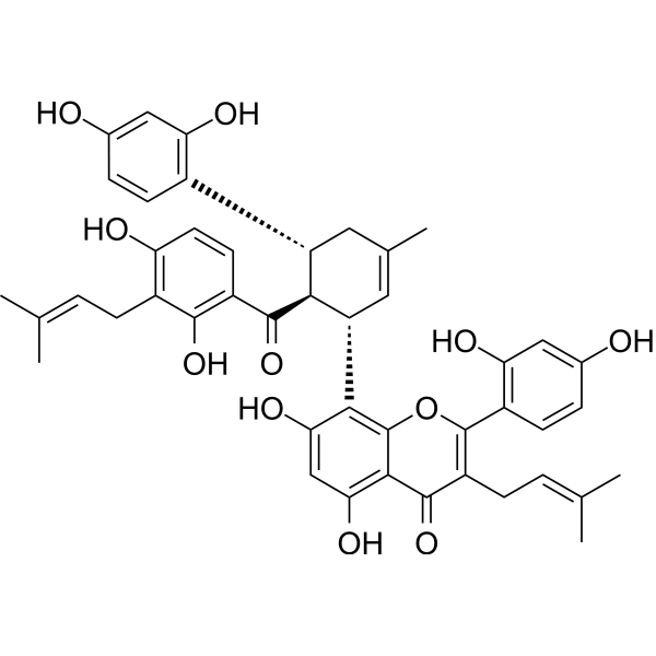 Kuwanon H Chemical Structure Kuwanon H (Synonyms: 桑皮酮 H;桑黄酮 H)