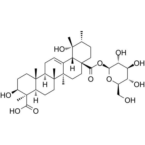 Ilexsaponin A Chemical Structure Ilexsaponin A (Synonyms: 毛冬青皂苷A)
