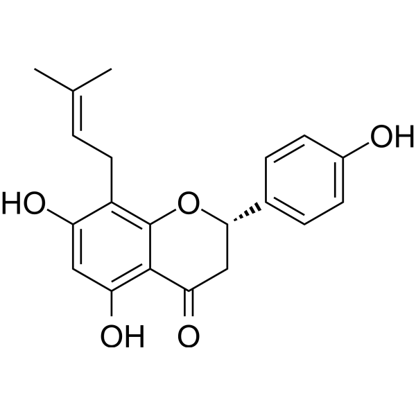 8-Prenylnaringenin Chemical Structure 8-Prenylnaringenin (Synonyms: 8-异戊烯基柚皮素)