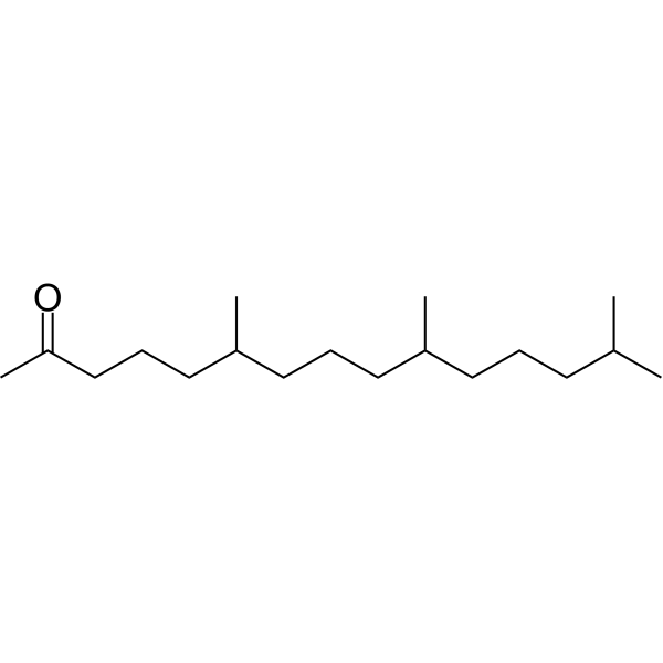 Hexahydrofarnesyl acetone Chemical Structure Hexahydrofarnesyl acetone (Synonyms: 植酮; 6,10,14-Trimethyl-2-pentadecanone)