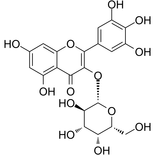 Myricetin 3-O-galactoside Chemical Structure Myricetin 3-O-galactoside (Synonyms: 杨梅素 3-O-半乳糖苷)