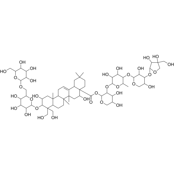 Platycodin D3 Chemical Structure Platycodin D3 (Synonyms: 桔梗皂苷 D3)