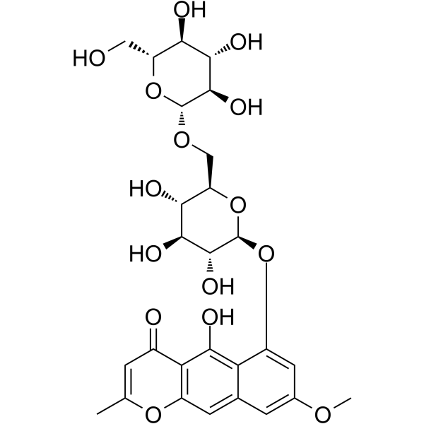 Rubrofusarin gentiobioside Chemical Structure Rubrofusarin gentiobioside (Synonyms: 芸苔红素龙胆苷)