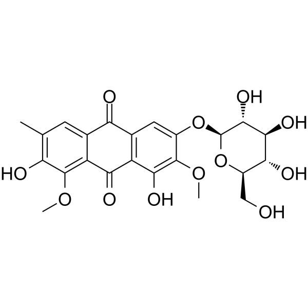 Aurantio-obtusin β-D-glucoside Chemical Structure Aurantio-obtusin β-D-glucoside (Synonyms: 橙黄决明素葡萄糖苷; Glucoaurantio-obtusin)