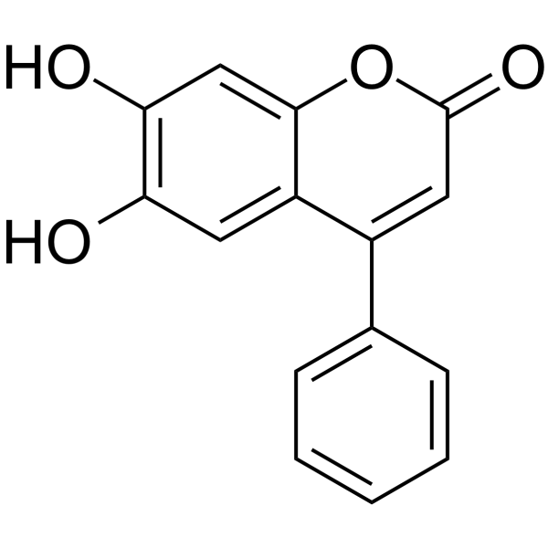 Nordalbergin Chemical Structure Nordalbergin (Synonyms: 6,7-二羟基-4苯基香豆素)