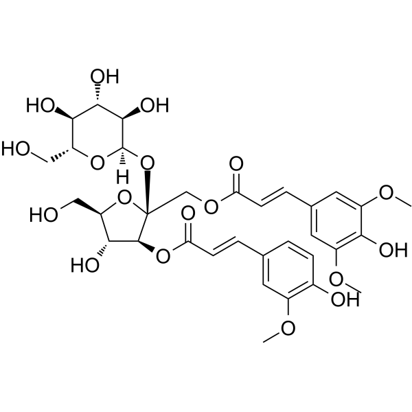 3-Feruloyl-1-Sinapoyl sucrose Chemical Structure 3-Feruloyl-1-Sinapoyl sucrose (Synonyms: 3-阿魏酸酯-1-芥子酰基蔗糖)