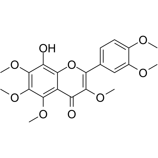 8-Hydroxy-3,5,6,7,3',4'-hexamethoxyflavone Chemical Structure 8-Hydroxy-3,5,6,7,3