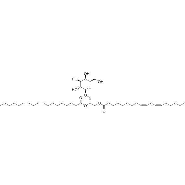 1,2-O-Dilinoleoyl-3-O-Beta-D-Galactopyranosylracglycerol Chemical Structure 1,2-O-Dilinoleoyl-3-O-Beta-D-Galactopyranosylracglycerol (Synonyms: 1,2-O-Dilinoleoyl-3-O-β-D-galactopyranosylracglycerol)