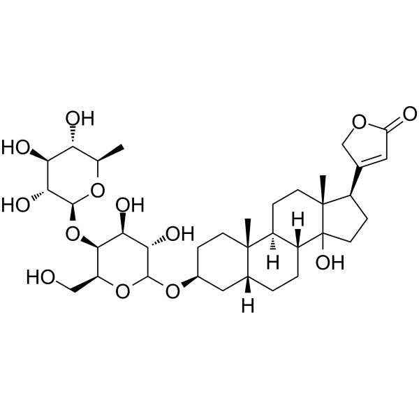 Glucodigifucoside Chemical Structure Glucodigifucoside (Synonyms: 洋地黄毒苷元葡萄糖基岩藻糖苷)