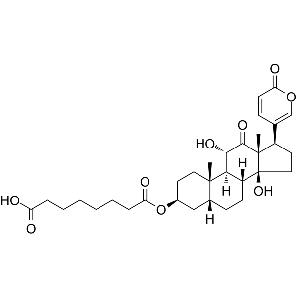 Arenobufagin 3-hemisuberate Chemical Structure Arenobufagin 3-hemisuberate (Synonyms: 沙蟾毒精3-辛二酸单酯)