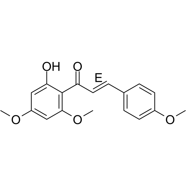 (E)-Flavokawain A Chemical Structure (E)-Flavokawain A (Synonyms: 卡瓦胡椒素A)
