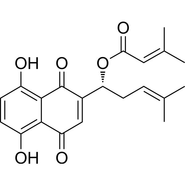 β,β-Dimethylacrylshikonin Chemical Structure β,β-Dimethylacrylshikonin (Synonyms: Isoarnebin I)