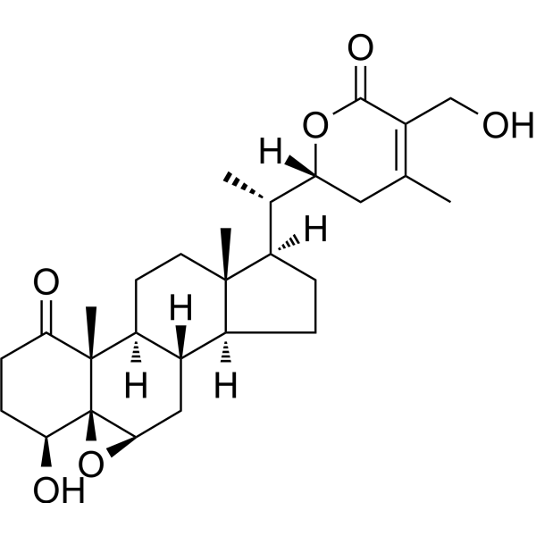 Dihydrowithaferin A Chemical Structure Dihydrowithaferin A (Synonyms: 二氢醉茄素A; 2,3-Dihydrowithaferin A)