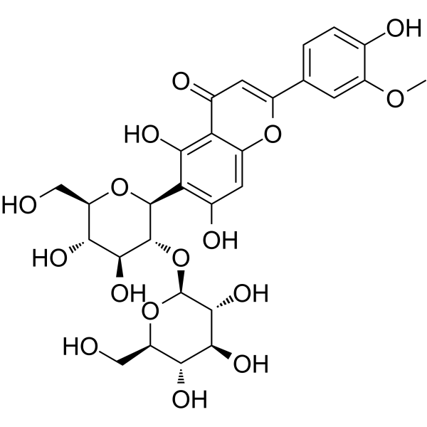 Isoscoparin-2′′O-glucoside Chemical Structure Isoscoparin-2′′O-glucoside