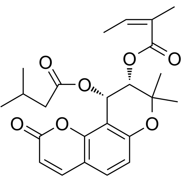 Praeruptorin E Chemical Structure Praeruptorin E (Synonyms: 白花前胡素 E)