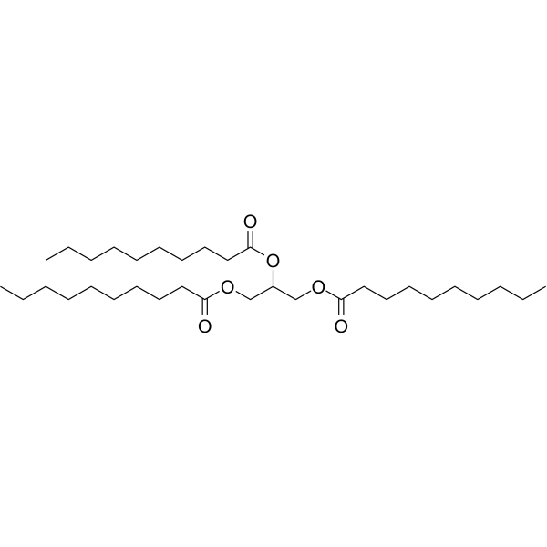 Trisdecanoin Chemical Structure Trisdecanoin (Synonyms: 甘油三癸酸酯; Tricaprin; Glyceryl tridecanoate)