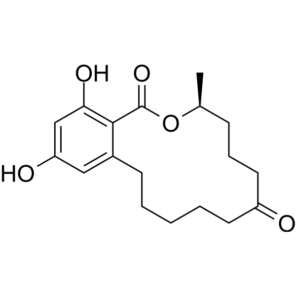 Zearalanone Chemical Structure Zearalanone (Synonyms: 玉米赤霉酮)