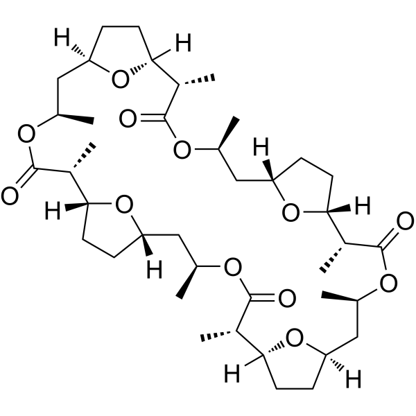 Nonactin Chemical Structure Nonactin (Synonyms: 无活菌素; Ammonium ionophore I)