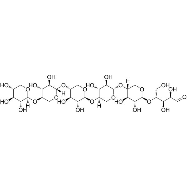 Xylohexaose Chemical Structure Xylohexaose (Synonyms: 木六糖)