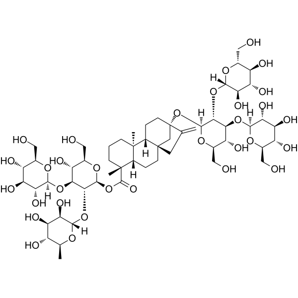Rebaudioside N Chemical Structure Rebaudioside N (Synonyms: 莱鲍迪甙N)