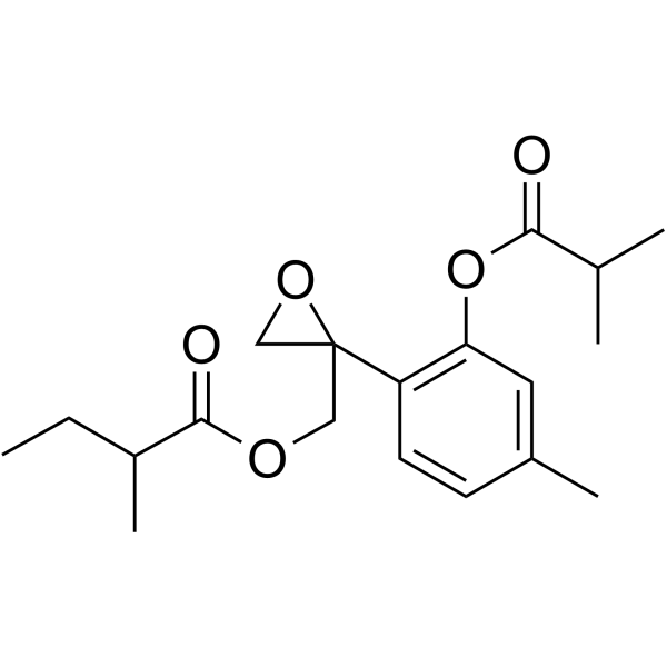 8,9-Epoxy-3-isobutyryloxy-10-(2-methylbutanoyl)thymol Chemical Structure 8,9-Epoxy-3-isobutyryloxy-10-(2-methylbutanoyl)thymol (Synonyms: 8,9-环氧-3-异丁酰-10-(2-甲基丁酰) 百里草酚)