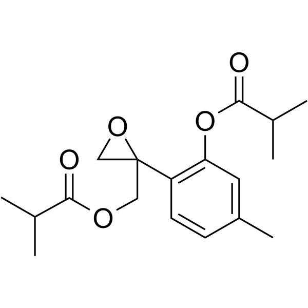 10-Isobutyryloxy-8,9-epoxythymol isobutyrate Chemical Structure 10-Isobutyryloxy-8,9-epoxythymol isobutyrate