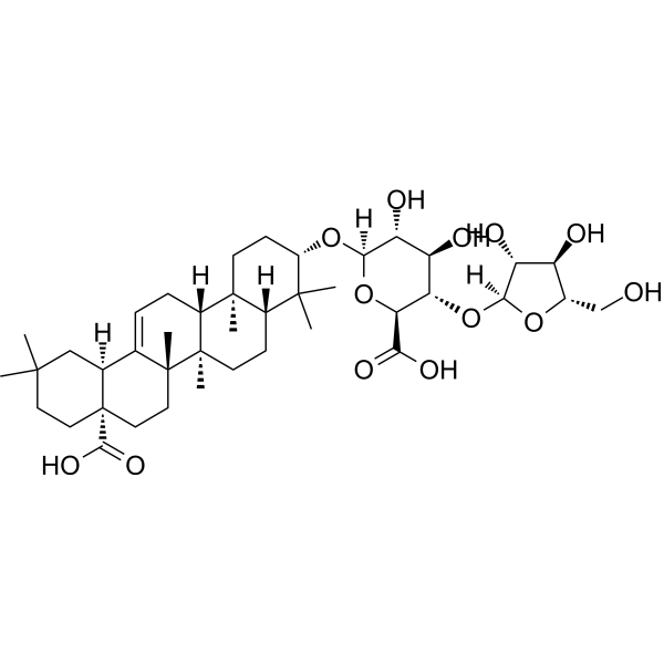 Tarasaponin VI Chemical Structure Tarasaponin VI (Synonyms: 龙牙楤木皂苷VI)