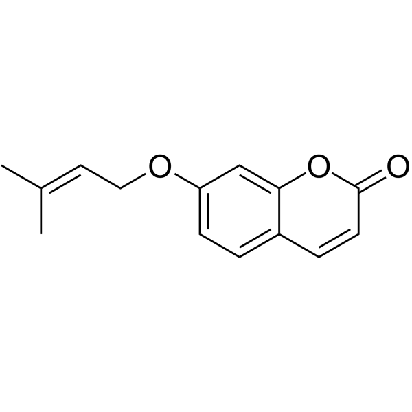 7-Prenyloxycoumarin Chemical Structure 7-Prenyloxycoumarin (Synonyms: 7-异戊烯氧基香豆素; 7-O-Prenylumbelliferone)
