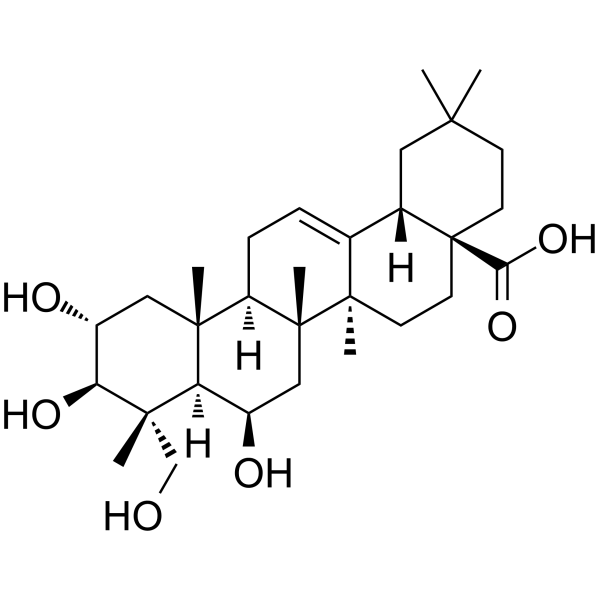 Terminolic acid Chemical Structure Terminolic acid (Synonyms: 积雪草苷B苷元)