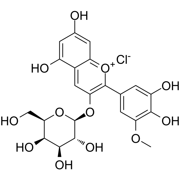 Petunidin-3-O-galactoside chloride Chemical Structure Petunidin-3-O-galactoside chloride (Synonyms: 氯化矮牵牛素-3-O-半乳糖苷)