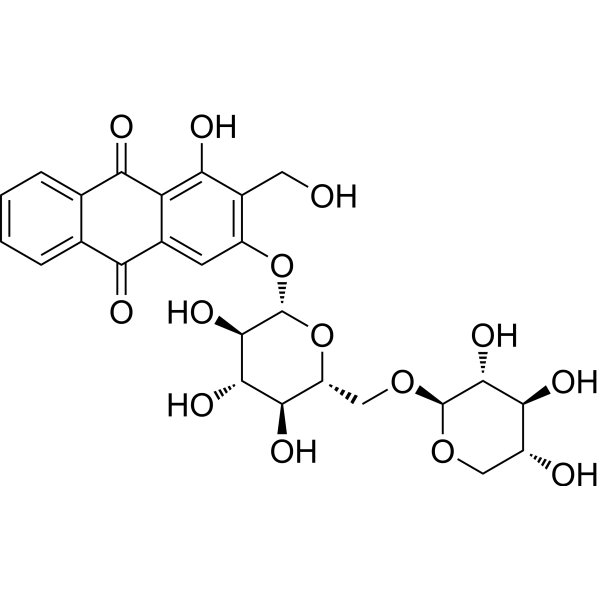 Lucidin primeveroside Chemical Structure Lucidin primeveroside (Synonyms: Lucidin 3-O-β-primeveroside)