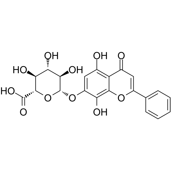 Glychionide A Chemical Structure Glychionide A (Synonyms: 去甲汉黄芩素-7-O-葡萄糖醛酸苷)