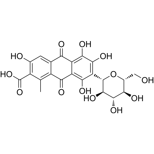 Carminic acid Chemical Structure Carminic acid (Synonyms: 胭脂红酸)