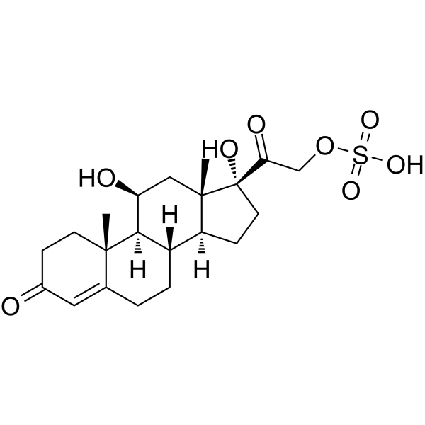 Cortisol sulfate Chemical Structure Cortisol sulfate (Synonyms: 皮质醇21-硫酸; Cortisol 21-sulfate)