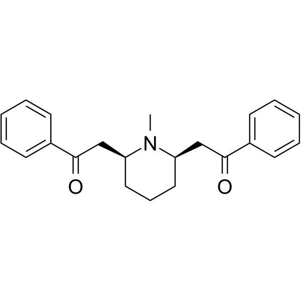 Lobelanine Chemical Structure Lobelanine (Synonyms: 山梗烷酮; 8,10-Diphenyllobelidione)