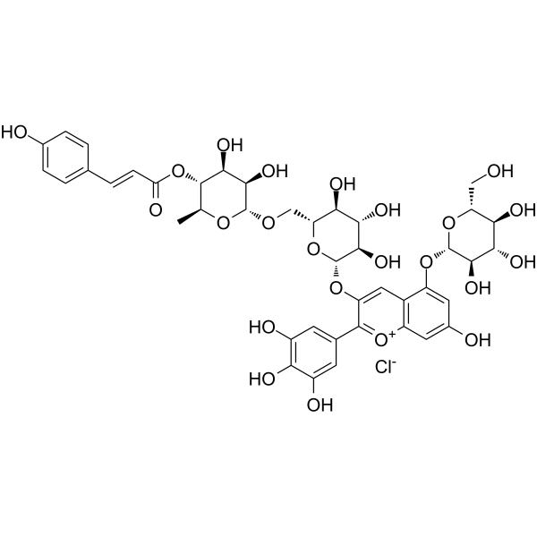 Nasunin Chemical Structure Nasunin (Synonyms: Delphinidin-3-(p-coumaroylrutinoside)-5-glucoside)