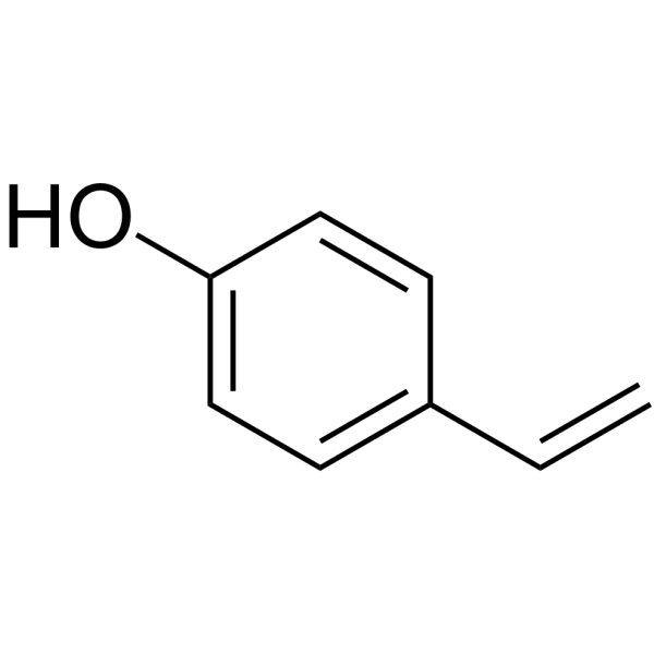 4-Vinylphenol Chemical Structure 4-Vinylphenol (Synonyms: 4-乙烯基苯酚)