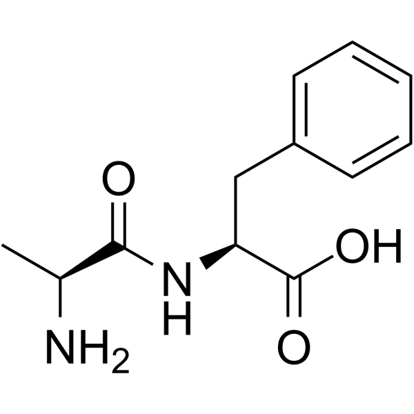 Alanylphenylalanine Chemical Structure Alanylphenylalanine (Synonyms: L-Alanyl-L-phenylalanine; H-Ala-Phe-OH)