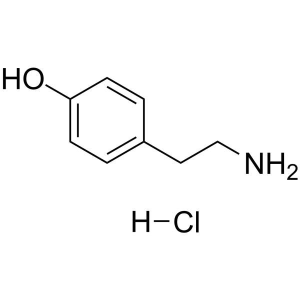 Tyramine hydrochloride Chemical Structure Tyramine hydrochloride (Synonyms: 盐酸酪胺)