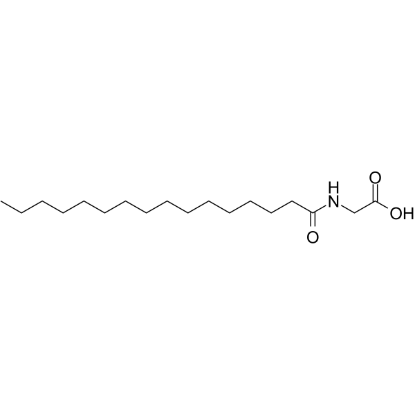 Palmitoylglycine Chemical Structure Palmitoylglycine (Synonyms: 棕榈酰甘氨酸; N-palmitoyl glycine)