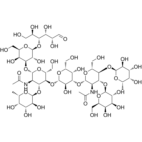 Difucosyl-para-lacto-N-hexaose Chemical Structure Difucosyl-para-lacto-N-hexaose (Synonyms: 二岩藻糖-对-乳-N-六糖)
